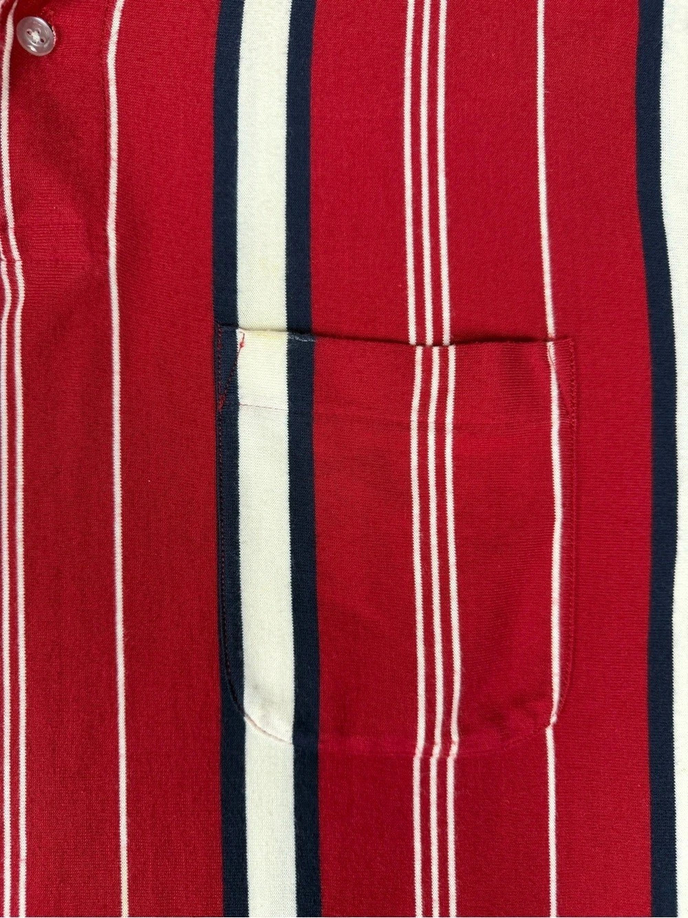 Vintage Sz Large Men’s Puritan Vertical Striped Polo Shirt Red White Blue - Picture 6 of 8